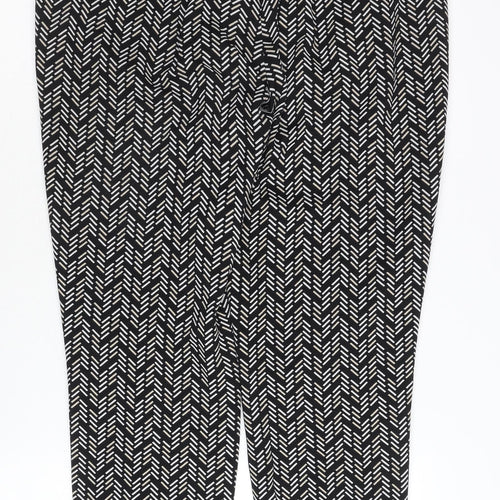 Dorothy Perkins Women’s Black Geometric Tapered Trousers Size 12