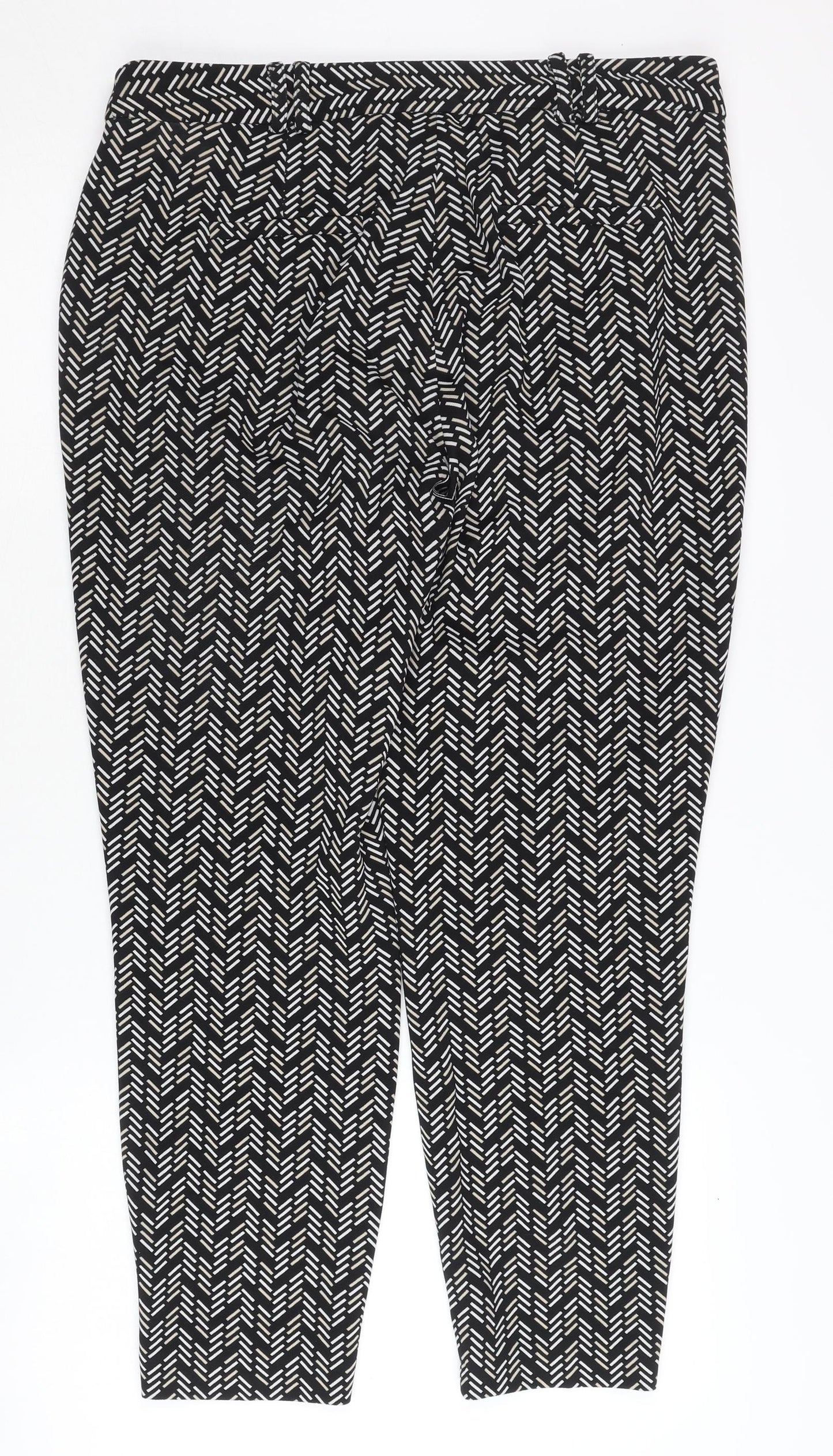 Dorothy Perkins Women’s Black Geometric Tapered Trousers Size 12
