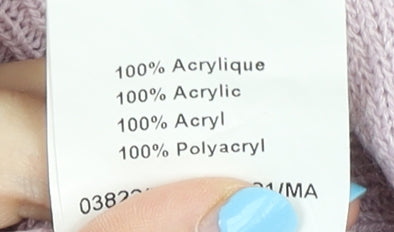 Damart Women's Purple Plus Size 22 V-Neck Cable-Knit Jumper