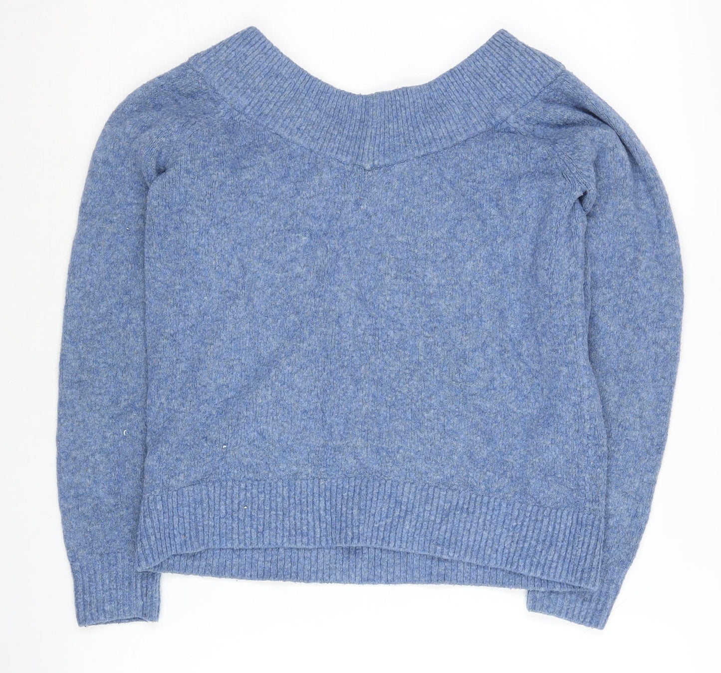 H&M Women’s Blue Boat Neck Pullover Jumper Size M Regular Fit Knit