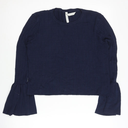 Stella Morgan Women's Blue Size 16 Flared Sleeve Knit Pullover Jumper