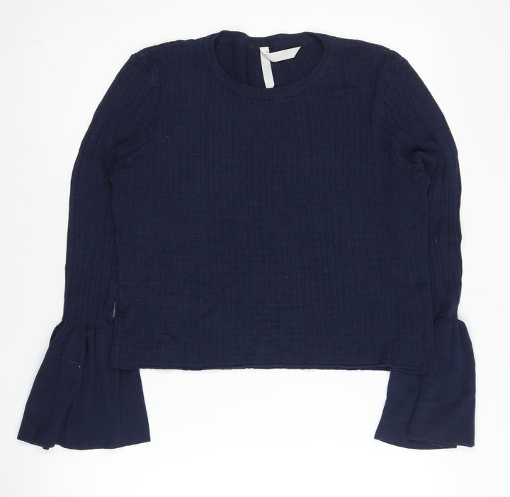 Stella Morgan Women's Blue Size 16 Flared Sleeve Knit Pullover Jumper