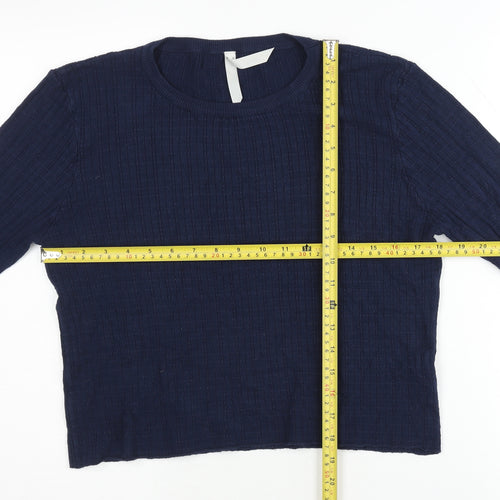 Stella Morgan Women's Blue Size 16 Flared Sleeve Knit Pullover Jumper
