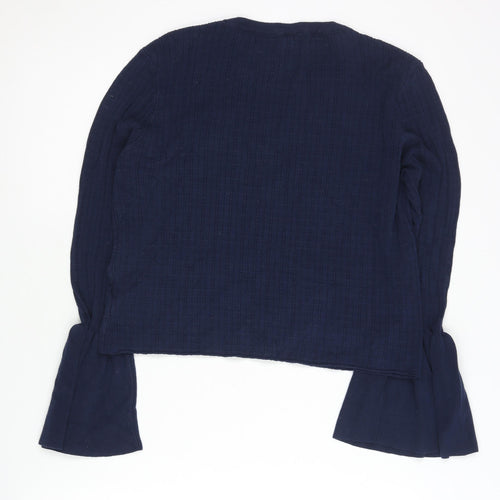 Stella Morgan Women's Blue Size 16 Flared Sleeve Knit Pullover Jumper