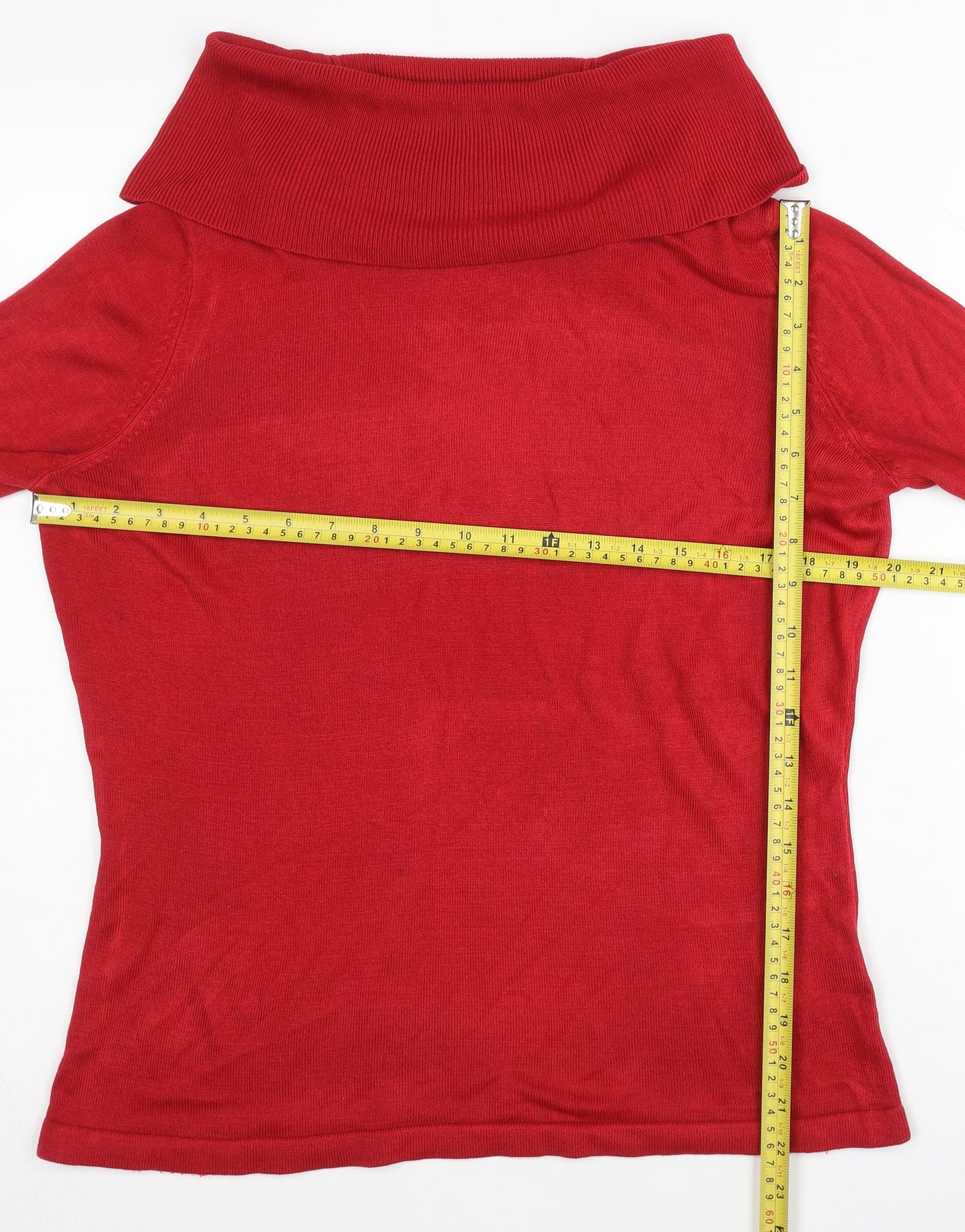 Marks and Spencer Women’s Red Cowl Neck Jumper Size 16