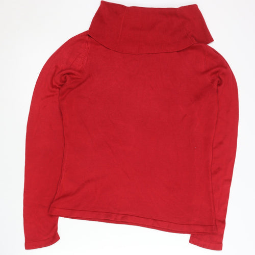 Marks and Spencer Women’s Red Cowl Neck Jumper Size 16