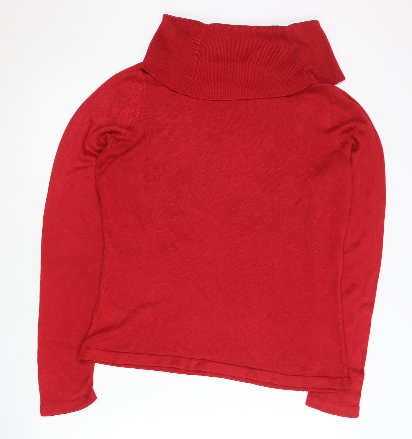 Marks and Spencer Women’s Red Cowl Neck Jumper Size 16