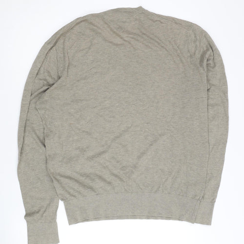 Tommy Hilfiger Men’s Beige XL V-Neck Pullover Jumper Cotton Wool Knit