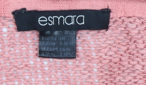 Esmara Women’s Pink Long Sleeve Open-Knit Cardigan Size 10