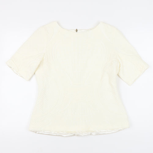 Marks and Spencer Women Ivory Short Sleeve Blouse Size 18