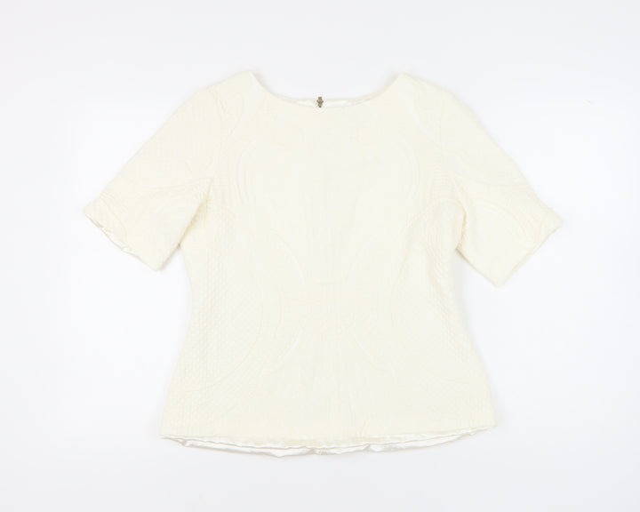 Marks and Spencer Women Ivory Short Sleeve Blouse Size 18