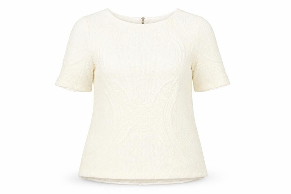 Front view of Marks & Spencer Women Ivory Short Sleeve Blouse, size 18