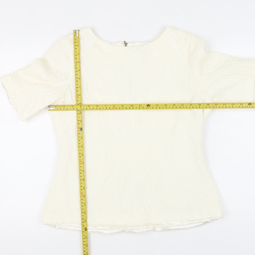 Marks and Spencer Women Ivory Short Sleeve Blouse Size 18