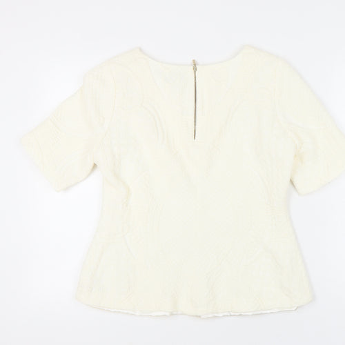 Marks and Spencer Women Ivory Short Sleeve Blouse Size 18