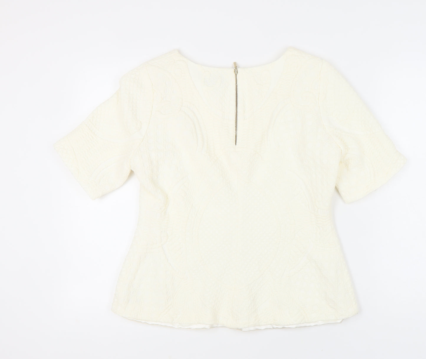 Marks and Spencer Women Ivory Short Sleeve Blouse Size 18
