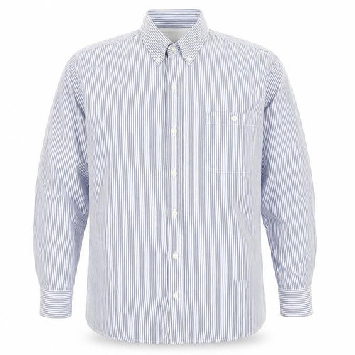 EASY Mens Blue Striped Cotton Long Sleeve Button-Up Shirt XL Regular Fit