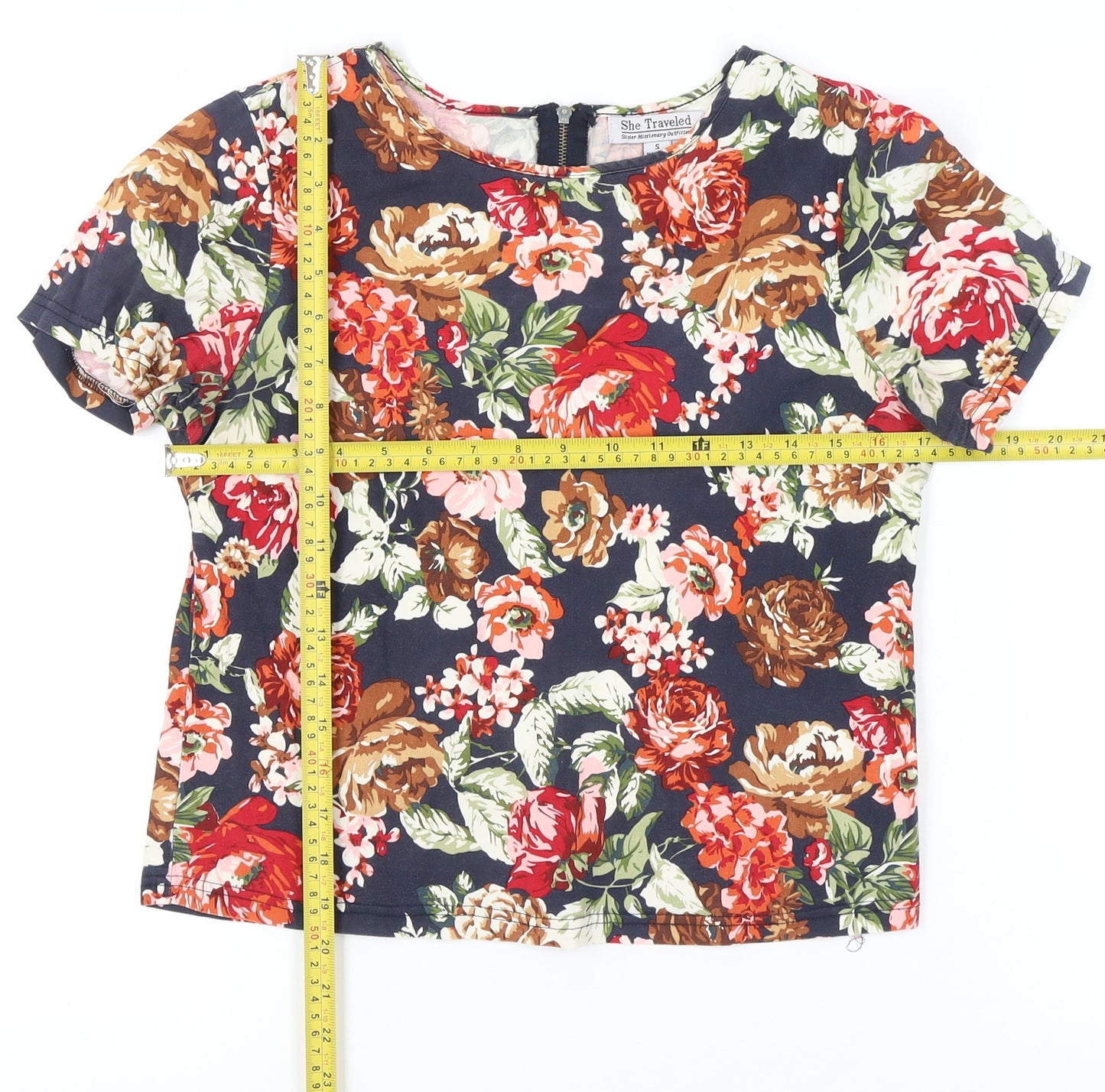 She Traveled Women's Multicoloured Floral Blouse Size S