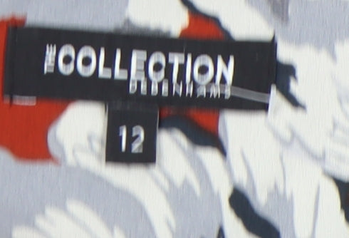 Debenhams Women’s Orange Floral Pleated Hem Tunic Blouse Size 12