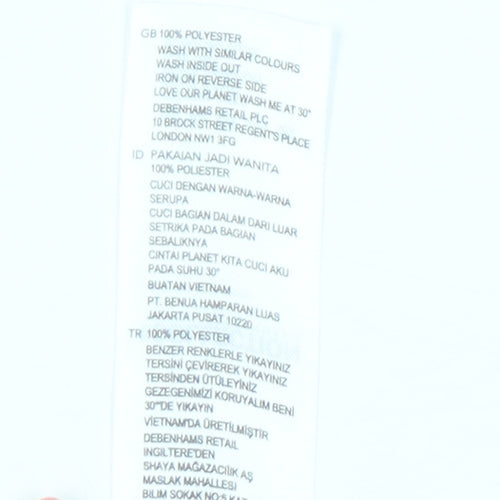 Debenhams Women’s Orange Floral Pleated Hem Tunic Blouse Size 12