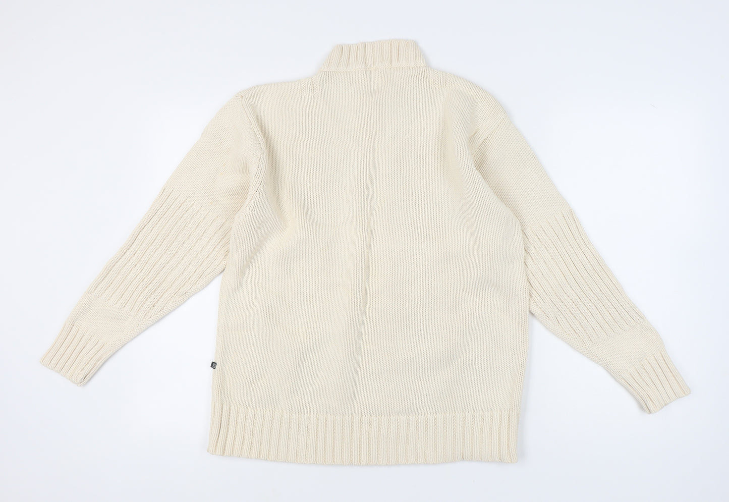 Full Circle Men's Ivory Cotton V-Neck Pullover Jumper L