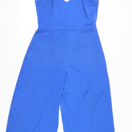 ASOS Women’s Blue Wide-Leg Jumpsuit Size 12 V-Neck Sleeveless Summer