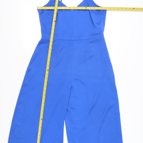 ASOS Women’s Blue Wide-Leg Jumpsuit Size 12 V-Neck Sleeveless Summer