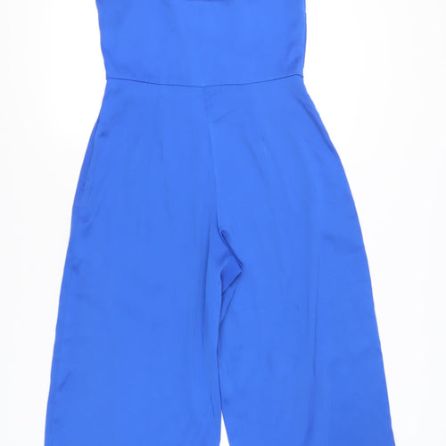 ASOS Women’s Blue Wide-Leg Jumpsuit Size 12 V-Neck Sleeveless Summer