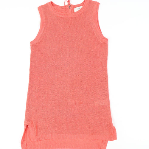 Next Womens Pink Cotton Sleeveless Tunic Tank Top Size 10