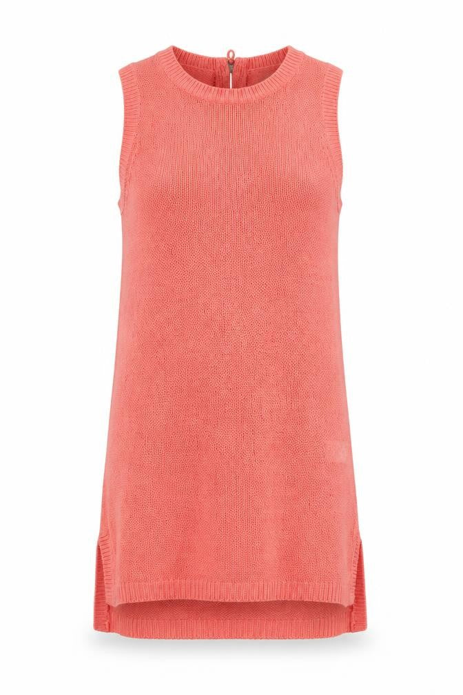 Next Womens Pink Cotton Sleeveless Tunic Tank Top Size 10