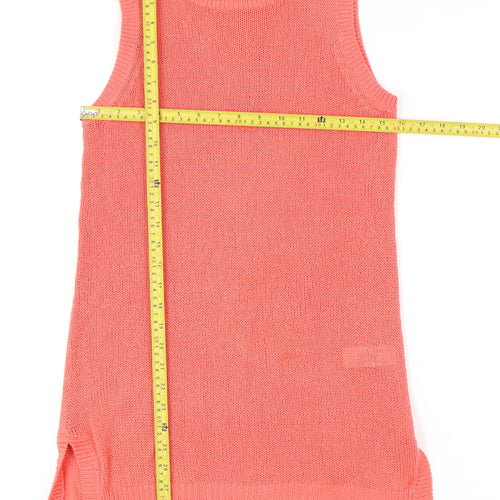 Next Womens Pink Cotton Sleeveless Tunic Tank Top Size 10