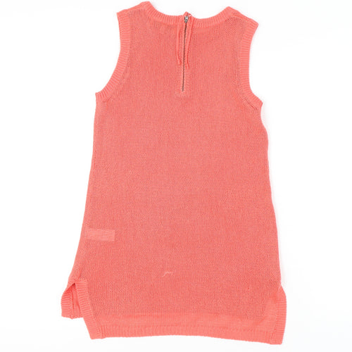 Next Womens Pink Cotton Sleeveless Tunic Tank Top Size 10