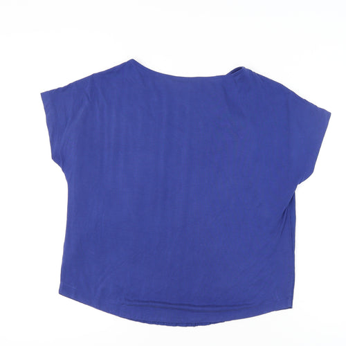 Marks and Spencer Women’s Blue Size 12 Basic Short Sleeve Blouse