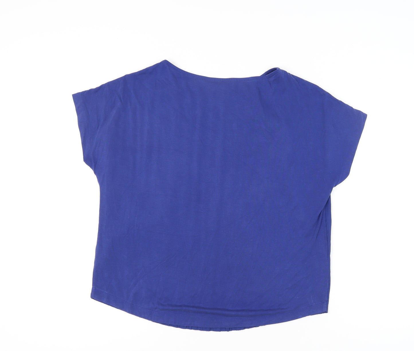 Marks and Spencer Women’s Blue Size 12 Basic Short Sleeve Blouse