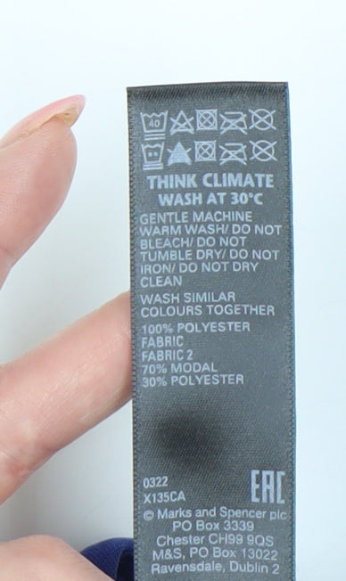 Marks and Spencer Women’s Blue Size 12 Basic Short Sleeve Blouse