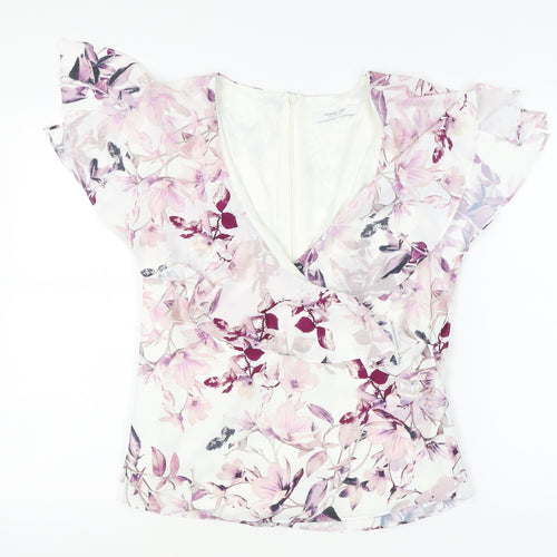 Jacques Vert Women’s Multicolour Floral Wrap Blouse UK 14 Spring