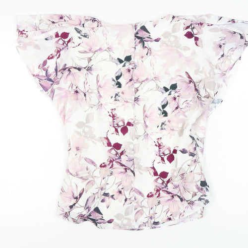 Jacques Vert Women’s Multicolour Floral Wrap Blouse UK 14 Spring