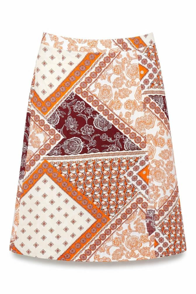 Peacocks Women’s Multicoloured Paisley A-Line Skirt Size 12