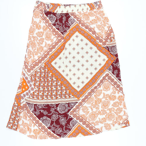 Peacocks Women’s Multicoloured Paisley A-Line Skirt Size 12