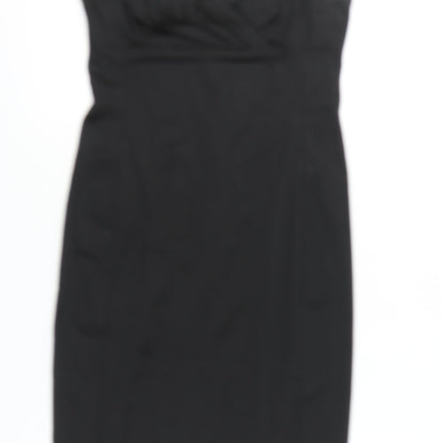 Karen Millen Womens Black Size 8 Bodycon Knee Length Sleeveless Dress