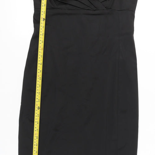 Karen Millen Womens Black Size 8 Bodycon Knee Length Sleeveless Dress