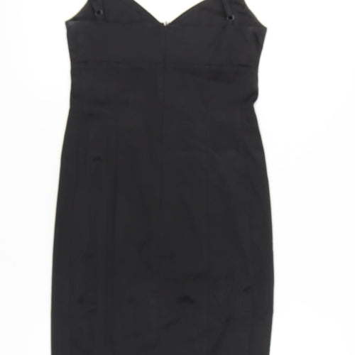 Karen Millen Womens Black Size 8 Bodycon Knee Length Sleeveless Dress