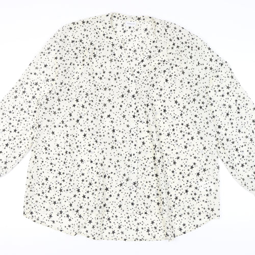 Together Women's White Star Print Chiffon Blouse Size 20