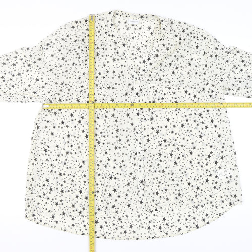 Together Women's White Star Print Chiffon Blouse Size 20