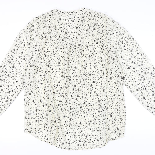 Together Women's White Star Print Chiffon Blouse Size 20