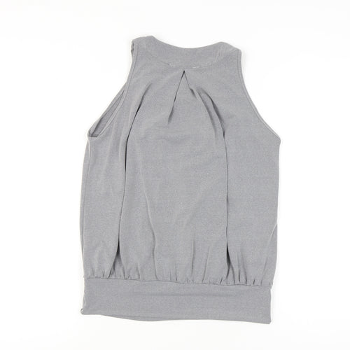 BHS Women’s Grey Beaded Scoop Neck Petite Tank Top Size 12