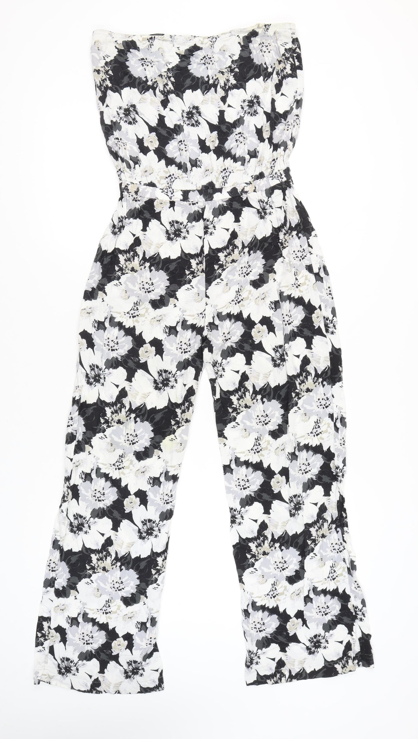 Next Women's Multicoloured Floral Strapless Jumpsuit Size 10