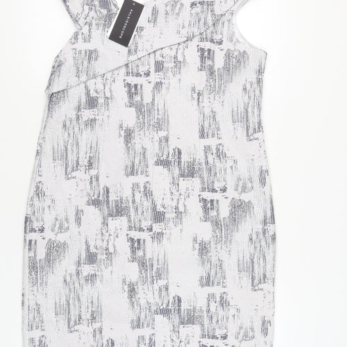 Kaleidoscope Women’s Grey Size 18 Asymmetric Neck Sheath Dress