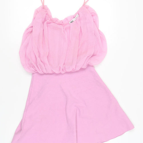ZARA Women’s Pink A-Line Sleeveless Short Dress Size 8