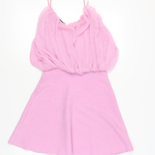 ZARA Women’s Pink A-Line Sleeveless Short Dress Size 8