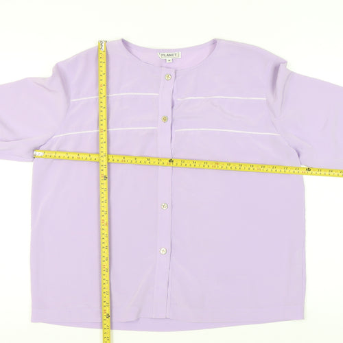 Planet Women Purple Button-Up Blouse Size 16 3/4 Sleeve